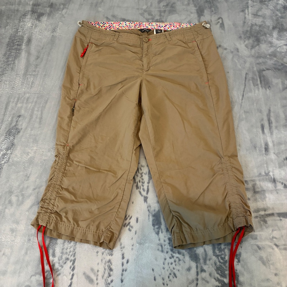 Eddie Bauer First Ascent Capri Pants Womens 14 Brown Hiking Outdoor Mountaineer